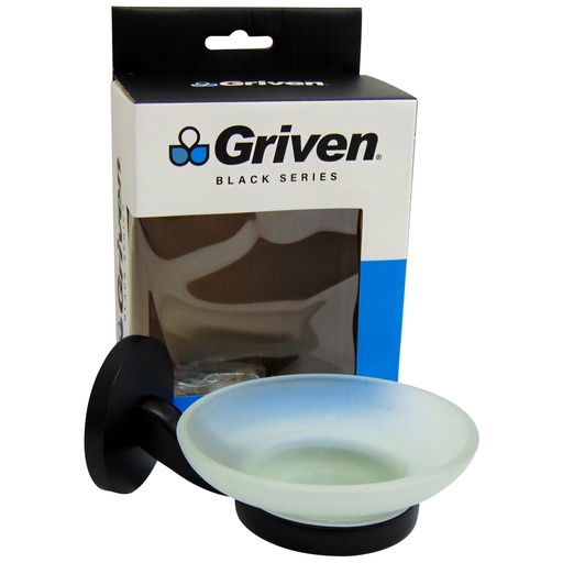 [9703] JABONERA CON PLATO GRIVEN BLACK