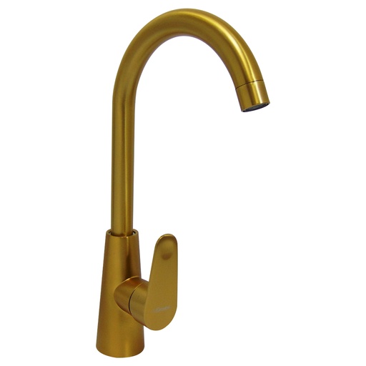 [9708] GRIFERIA PARA FREGADERO INDIVIDUAL CUELLO ALTO GRIVEN DORADO