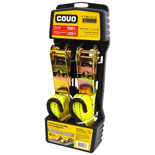 [9761] CORREA DE AMARRE CON TRINQUETE 700KG X 3M COVO