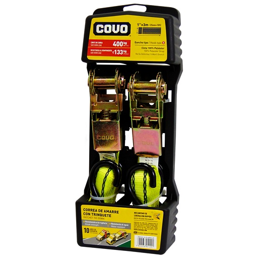 [9762] CORREA DE AMARRE CON TRINQUETE 400KG X 3M COVO