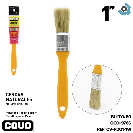 [9766] BROCHA 1" CERDAS BLANCAS COVO
