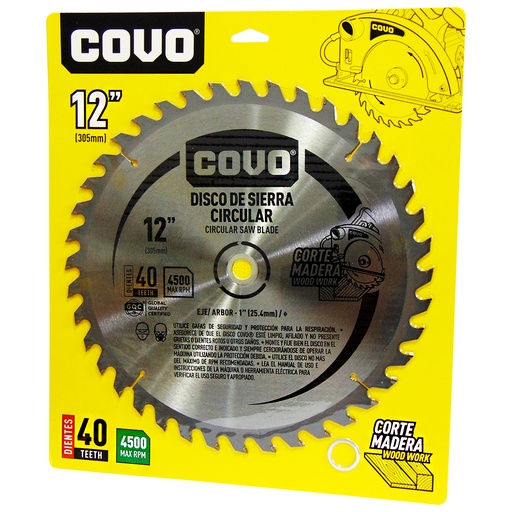 [9768] DISCO DE SIERRA 12" PARA MADERA COVO