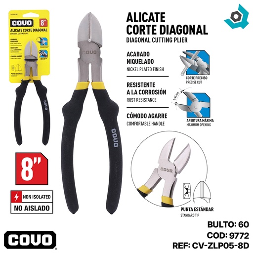 [9772] PINZA 8" CORTA FRIO COVO