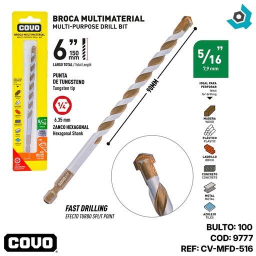 [9777] MECHA 5/16" MULTIMATERIAL COVO