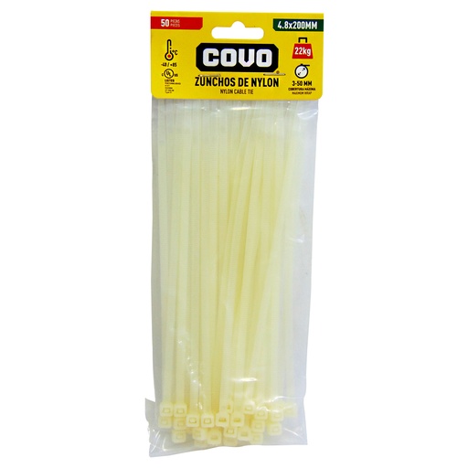 [9798] TIRRAJE NYLON BLANCO 4.8-200MM COVO