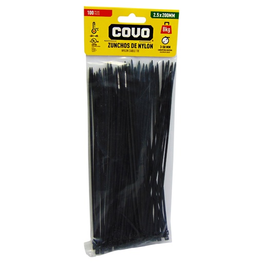 [9801] TIRRAJE NYLON NEGRO 2.5-200MM COVO