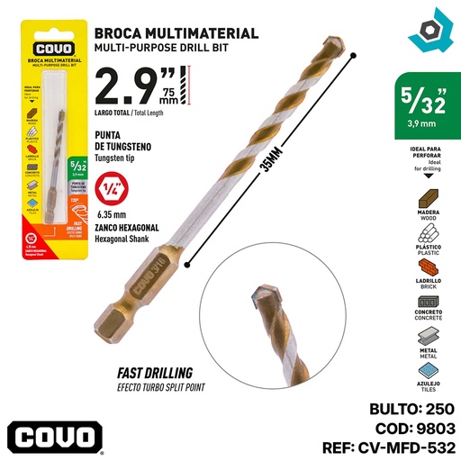 [9803] MECHA 5/32" MULTIMATERIAL COVO