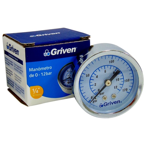 [9804] MANOMETRO 1/4" 170PSI GRIVEN
