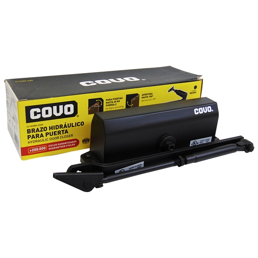 [9813] BRAZO HIDRAULICO PARA PUERTAS 65KG NEGRO COVO