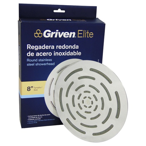 [9816] REGADERA PARA BANO REDONDA 8" GRIVEN ELITE