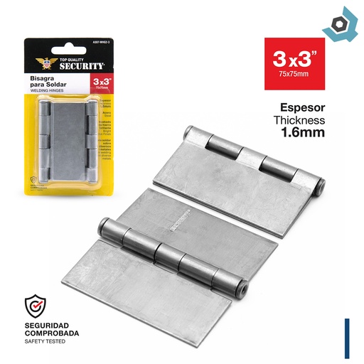[9845] BISAGRA PARA SOLDAR 3" X 3" SECURITY
