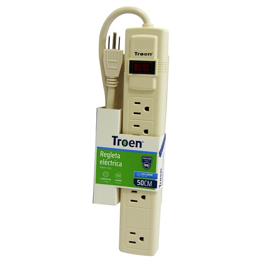 [9870] REGLETA ELECTRICA 6 TOMAS CON TIERRA TROEN