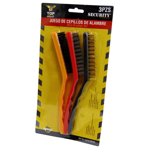 [9876] JUEGO DE CEPILLOS DE ALAMBRE 3 PIEZAS SECURITY