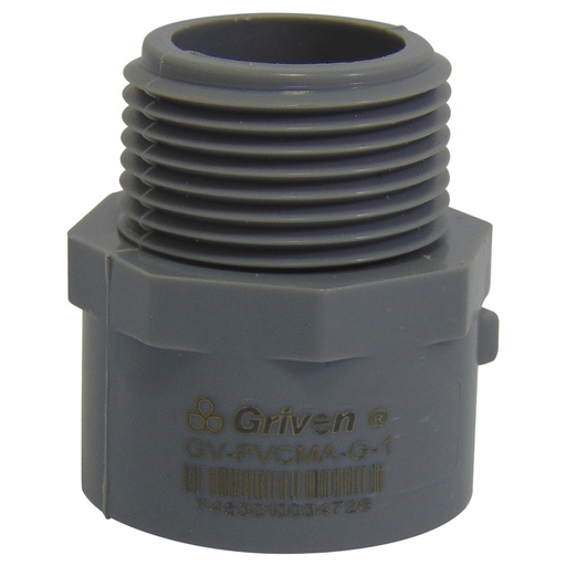 [9883] ADAPTADOR PVC 1" MACHO GRIS GRIVEN
