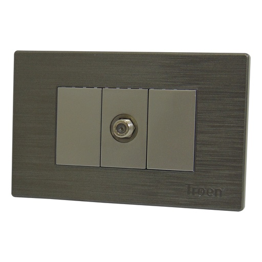 [9903] TOMA COAXIAL PARA CABLE DE TV PLATEADO TROEN