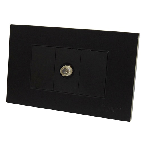 [9905] TOMA COAXIAL PARA CABLE DE TV NEGRO TROEN