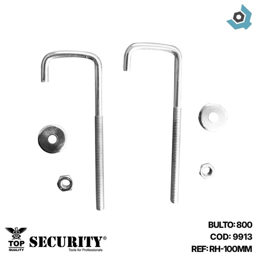 [9913] GANCHO PARA TECHO 2" X 1" SECURITY