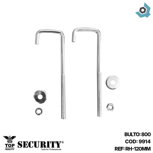 [9914] GANCHO PARA TECHO 3" X 1" SECURITY
