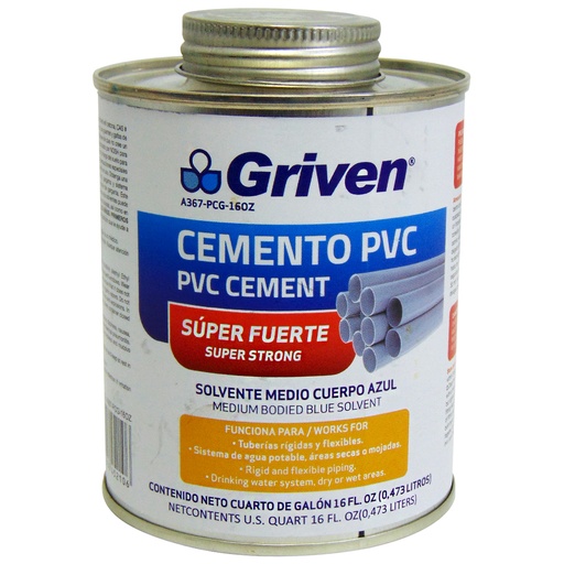 [9948] SOLDADURA PVC CONDICIONES HUMEDAS 16OZ GRIVEN