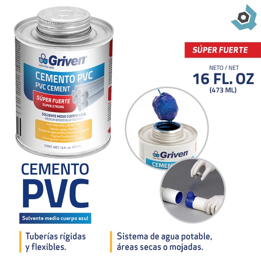 [9948] SOLDADURA PVC CONDICIONES HUMEDAS 16OZ GRIVEN