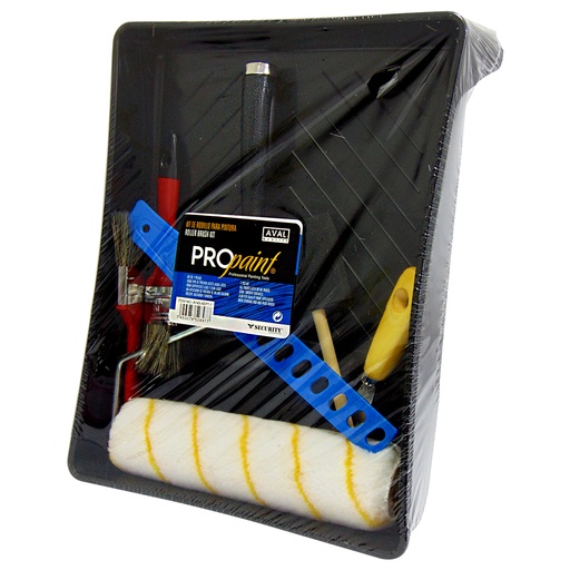 [9956] JUEGO DE RODILLO Y BROCHAS PRO PAINT