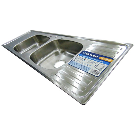 [9962] FREGADERO DOBLE 150X50CM ACERO INOXIDABLE GRIVEN