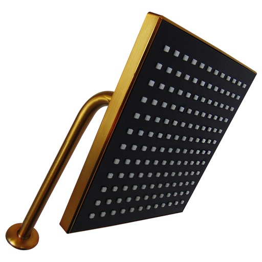 [9995] REGADERA PARA BANO 8" CUADRADA DORADA GRIVEN GOLDEN