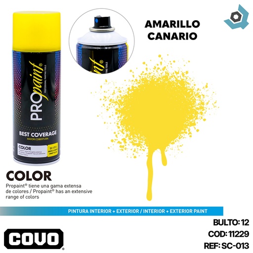 [11229] PINTURA EN SPRAY AMARILLO CANARIO PRO PAINT