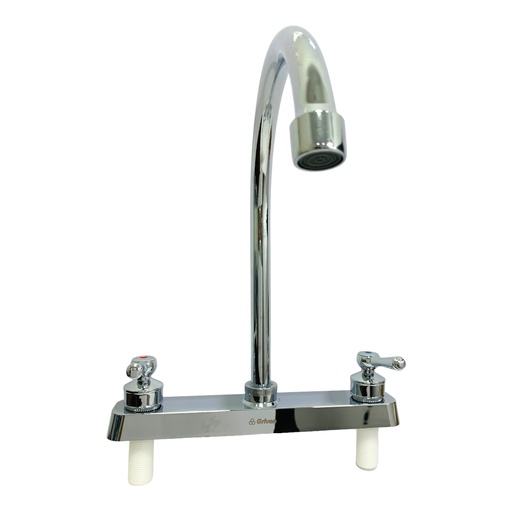 [11099] GRIFERIA PARA FREGADERO 8" DOBLE MANIJA CUELLO TIPO CISNE GRIVEN BASIC