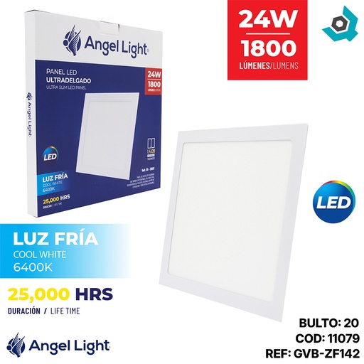 [11079] LAMPARA LED PARA EMPOTRAR CUADRADA 24W LUZ FRIA 6400K ANGEL LIGHT