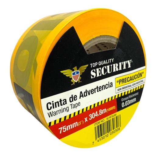 [11140] CINTA DE ADVERENCIA 3" X 304 METROS SECURITY