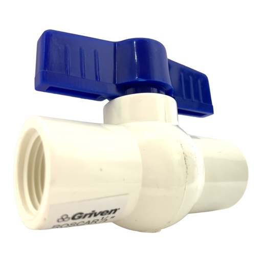 [11074] VALVULA 1/2" DE PVC CON ROSCA GRIVEN