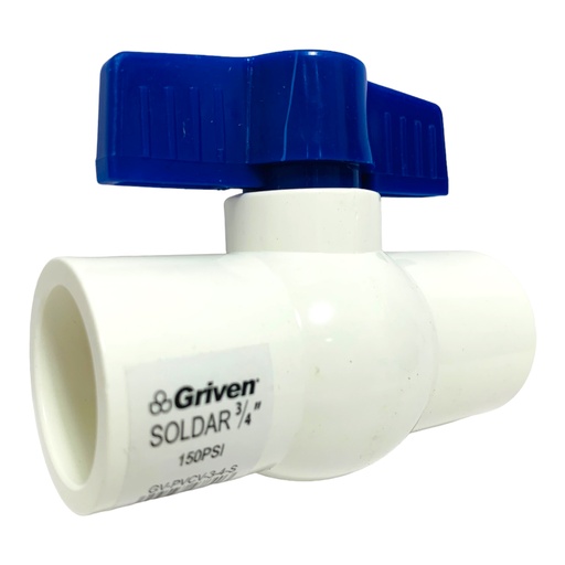 [11075] VALVULA 3/4" DE PVC SIN ROSCA GRIVEN