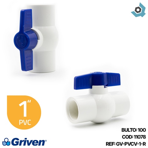 [11078] VALVULA 1" DE PVC CON ROSCA GRIVEN