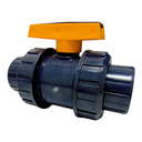 VALVULA BOLA DOBLE UNION UNIVERSAL PVC PRES 2" SIN ROSCA TUBRICA