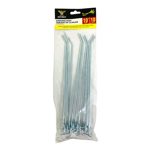 [11124] GANCHOS RECTOS 250MM 10 PIEZAS SECURITY