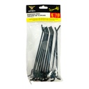 GANCHOS PARA TABLEROS DE CLAVIJA 6" NEGRAS 10 PIEZAS SECURITY