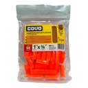 RAMPLUG PLASTICO 1" X 3/8" 50 PIEZAS NARANJA COVO