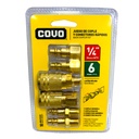 JUEGO DE COPLE Y CONECTORES RAPIDOS 1/4" 6 PIEZAS COVO