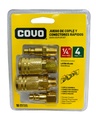 JUEGO DE COPLE Y CONECTORES RAPIDOS 1/4" 4 PIEZAS COVO