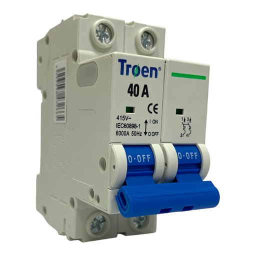[11162] BREAKER TERMOMAGNETICO 40A 2P TIPO EUROPEO TROEN