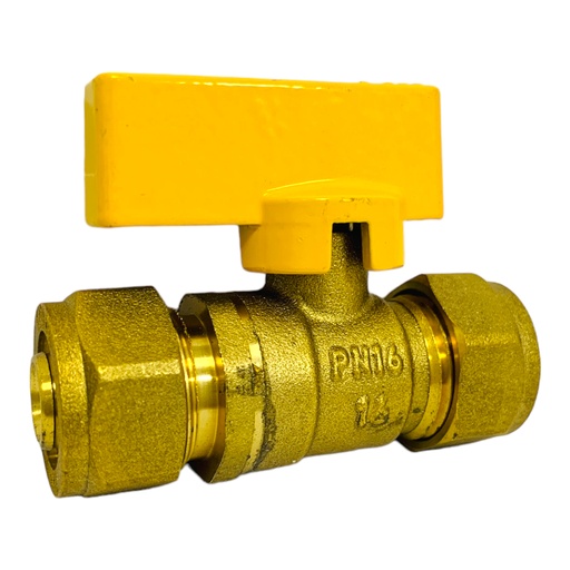 [11173] VALVULA RACOR COMPLETO 16 X 16MM DE BOLA DE BRONCE PARA GAS GRIVEN