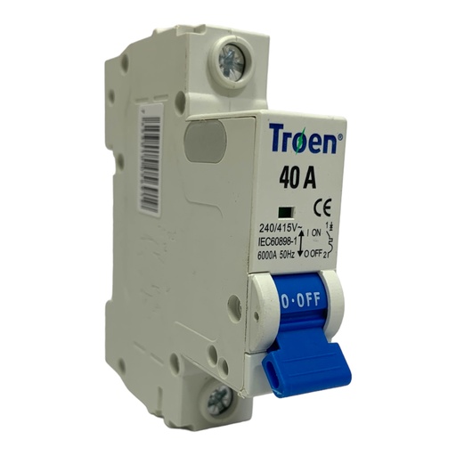 [11214] BREAKER TERMOMAGNETICO 40A 1P TIPO EUROPEO TROEN