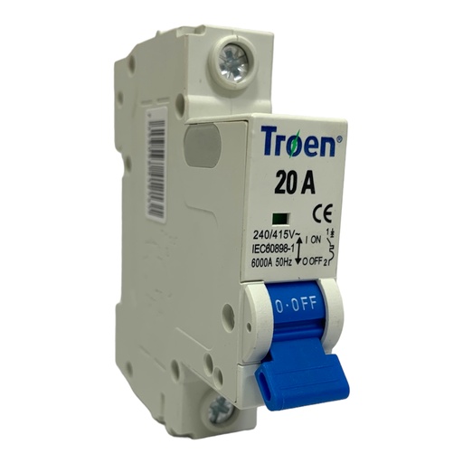 [11217] BREAKER TERMOMAGNETICO 20A 1P TIPO EUROPEO TROEN
