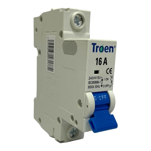[11218] BREAKER TERMOMAGNETICO 16A 1P TIPO EUROPEO TROEN