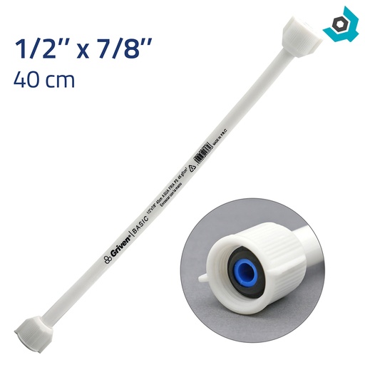 [11263] MANGUERA FLEXIBLE 1/2" X 7/8" 40CM PARA PLOMERIA GRIVEN BASIC
