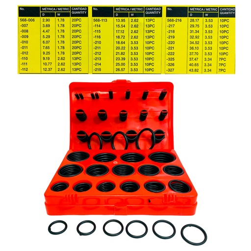 [11266] SET DE ORING DE GOMA 382 PZAS SECURITY