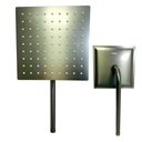 REGADERA PARA BANO CUADRADA 8" GRIS METALICO GRIVEN GUN METAL