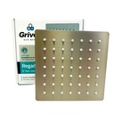 REGADERA PARA DUCHA TIPO LLUVIA CUADRADA 6" GRIS METALICO GRIVEN GUN METAL
