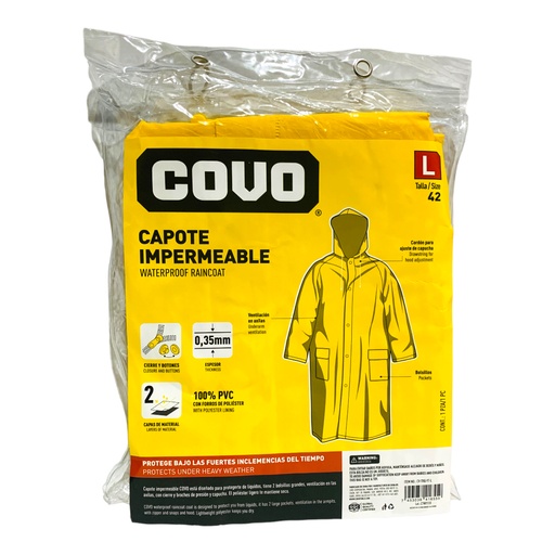 [11377] CAPOTE IMPERMEABLE TALLA L COVO